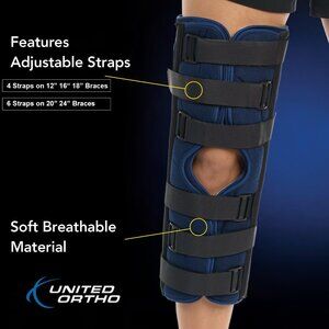 United Ortho 3 Panel Knee Immobilizer- 16 inch - NWT